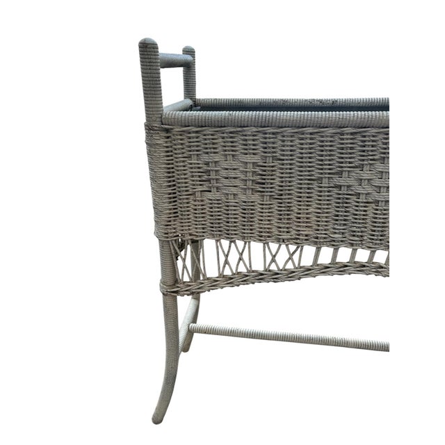 Antique White Antique Wicker Plant Stand For Sale - Image 8 of 8