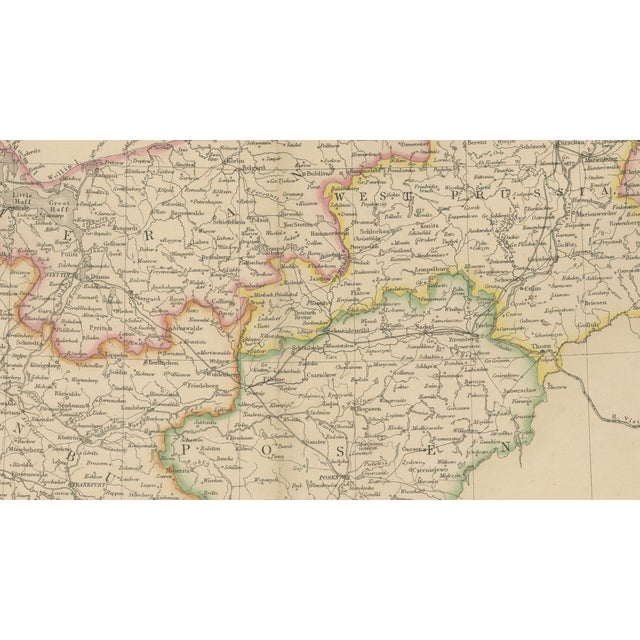 Antique Map of Prussia and Mecklenburg, Germany, 1860s For Sale - Image 9 of 10