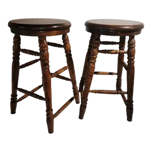 20thc Bar Stools, Pair