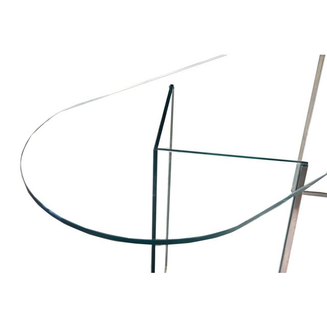 Metal Vintage Glass Table attributed to Fontana Arte, 1973 For Sale - Image 7 of 8