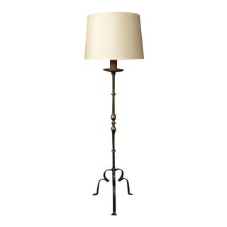 1940s Wrought Iron Floor Lamp For Sale