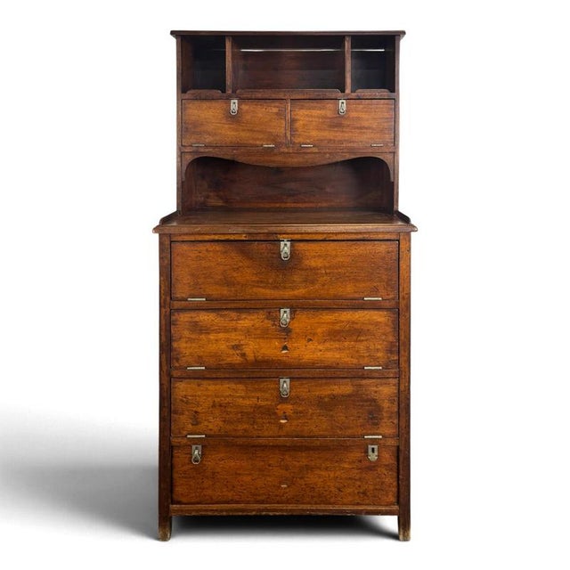 2000 - 2009 Mahogany Tiered Marine Cabinet with Drop-Leaf Doors For Sale - Image 5 of 5