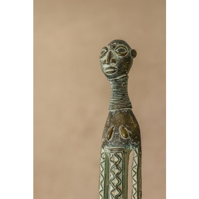 Benin Bronze Sculpture For Sale - Image 9 of 11