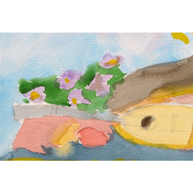 American Vintage Still Life With Mandolin and Flowers by Les Anderson For Sale - Image 3 of 4
