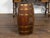 Wood English Victorian 19th Century Oval Barrel with Coat of Arms and Brass Braces For Sale - Image 7 of 12