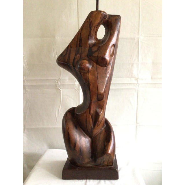 Mid-Century Modern 1960s Cubist Figural Female Table Lamp For Sale - Image 3 of 11