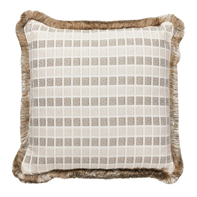 The House of Scalamandré Fair Isle Square Pillow, Birch For Sale