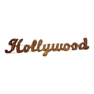 1970s Vintage Handmade Thin Sheet Metal Hollywood Sign For Sale