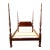 Vintage Banded Mahogany Queen Size Rice Carved Poster Bed For Sale