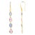 Art Deco 3.66 Carat Multi Sapphire Uneven Cut Dangle Earrings in 18k Gold- A Pair For Sale - Image 3 of 10
