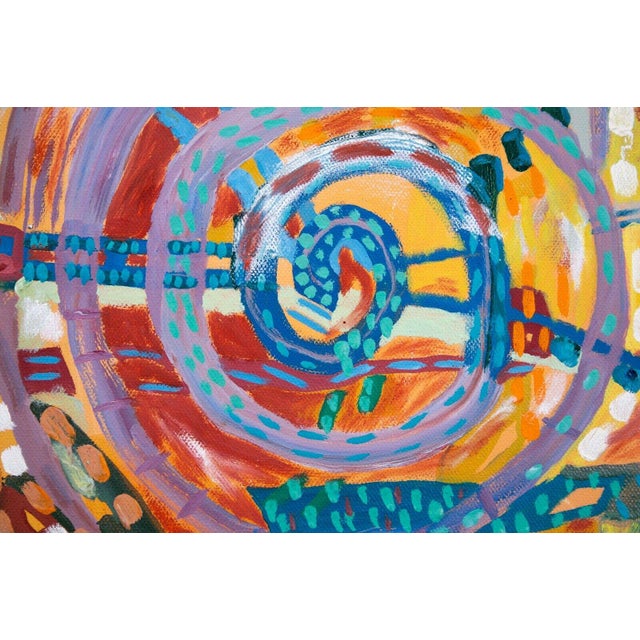 Red Alan Watson Conflagration Abstract Surrealism Oil Painting on Canvas Framed 1986 For Sale - Image 8 of 11