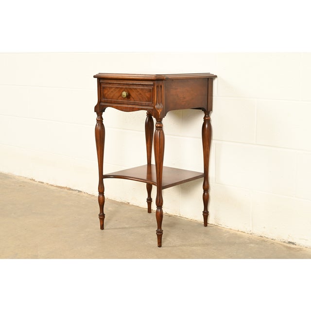 Widdicomb Antique French Regency Louis XVI Carved Walnut Nightstand, Circa 1920s For Sale - Image 12 of 12
