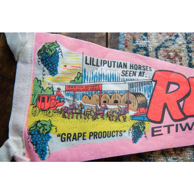 Vintage Regina Etiwanda California Felt Flag For Sale - Image 4 of 6