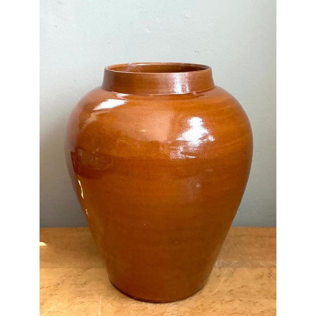 Vintage Moroccan Glazed Ceramic Vase For Sale - Image 10 of 12