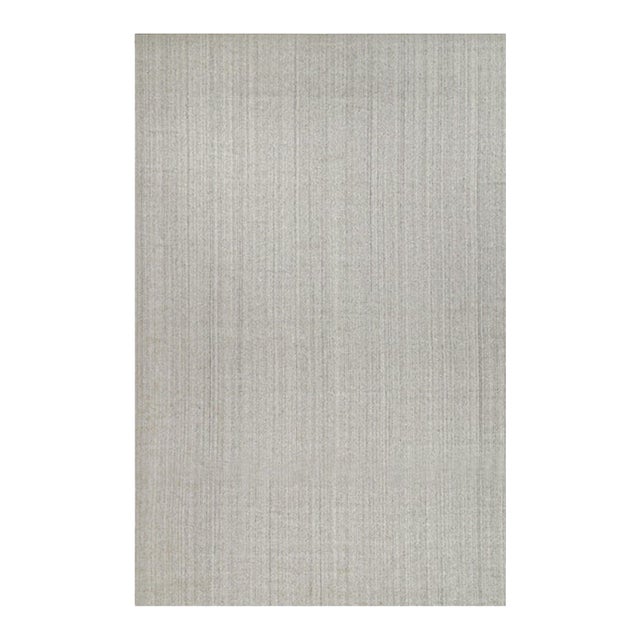 2010s Rug & Kilim’s Modern Rug in Solid Gray and Off-White Striae - 13x20 For Sale