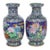 Pair 25" Antique Large Chinese Figural & Floral Cloisonne Enameled Urns C1920 For Sale