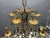 Italian Florentine Tole Gilt Murano Glass Beaded 6-Light Chandelier, 1950s For Sale - Image 11 of 17
