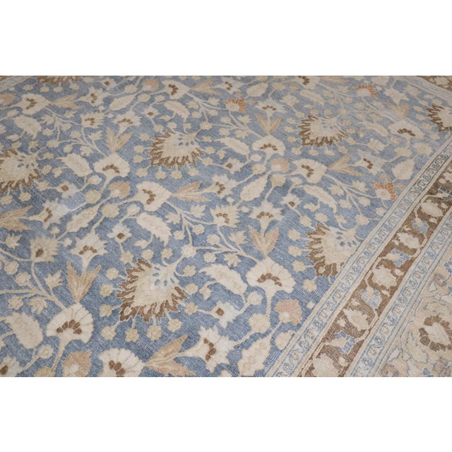 Early 20th Century Antique Blue Persian Meshed Room Size Rug For Sale - Image 5 of 10