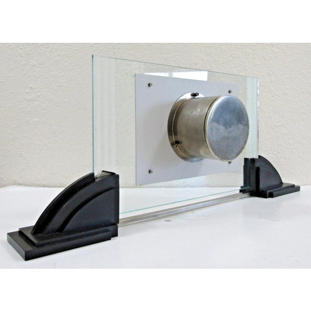 Ato French Art Deco 1930s Leon Hatot Glass and Bakelite Table Clock For Sale - Image 9 of 13