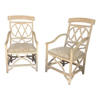 English Garden Style "Cross-Framed" Armchairs by Formations, Pair For Sale