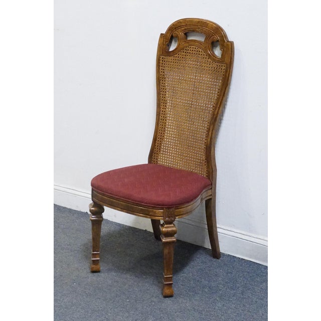 Bernhardt Bernhardt Furniture Solid Walnut French Provincial Cane Back Dining Side Chair For Sale - Image 4 of 9