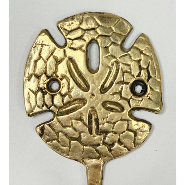 Vintage Brass Sand Dollar Wall Hook For Sale - Image 4 of 4