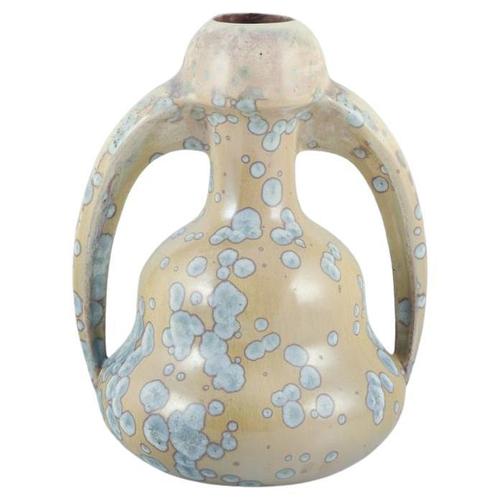 Art Nouveau Ceramic Vase with Handles from Desvres Fourmaintraux Delassus, France, 1930s For Sale - Image 10 of 10