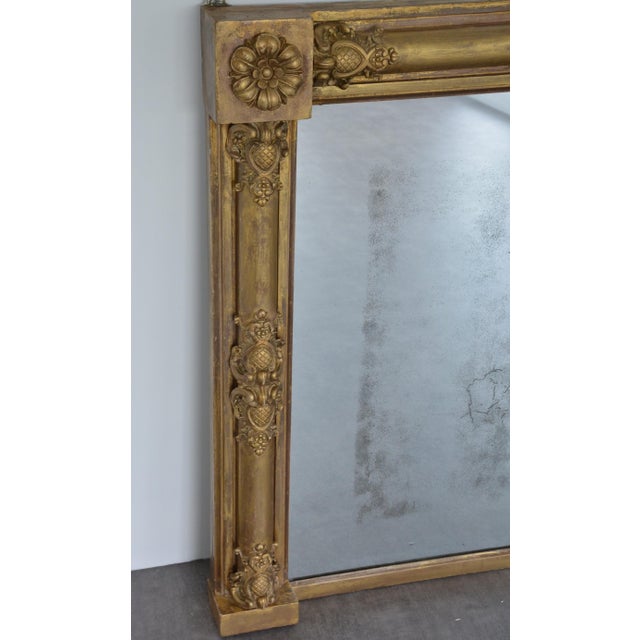 Regency Gilded Overmantel Mirror with Lightly Foxed Glass For Sale - Image 10 of 17