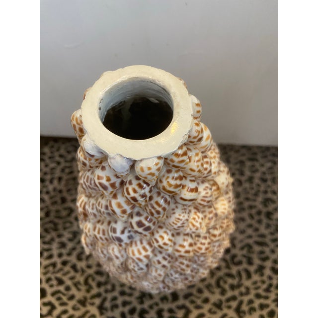 Late 20th Century Vintage Shell Encrusted Vase For Sale - Image 5 of 8