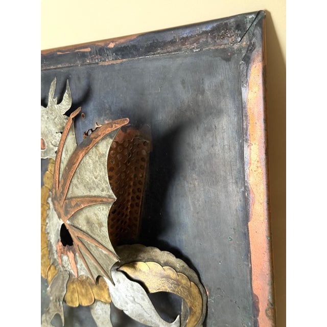 Sculptural Dragon Wall Light in Mixed Metals and Oxidized Copper by Mathieu Matégot, 1970s For Sale - Image 9 of 17