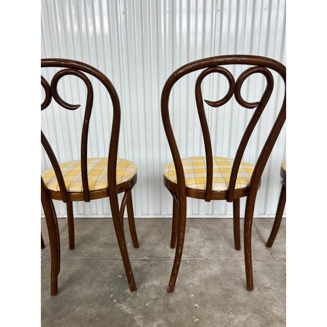 Mid 20th Century Bentwood Cafe Chairs, Wooden, Vintage - Set of 4 For Sale - Image 9 of 12