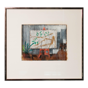 1980s Framed Still Life Oil Painting on Mink by Matt Harley
