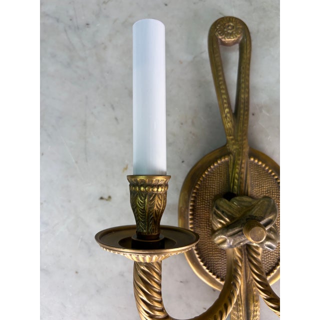 Metal Late 19th Century Traditional Two Arm Candelabra Wall Sconce - a Pair For Sale - Image 7 of 8