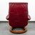 1960s Mid Century Danish Modern Lounge Chair Leather Ekornes Red Recliner Ottoman For Sale - Image 5 of 11