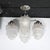 Art Deco Skyscraper-Style Nickeled Bronze & Frosted Glass 4-Arm Chandelier For Sale - Image 10 of 13