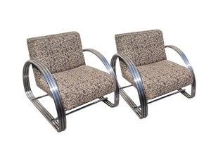 Set of Large Chrome Armchairs by Ralph Lauren, 20th Century