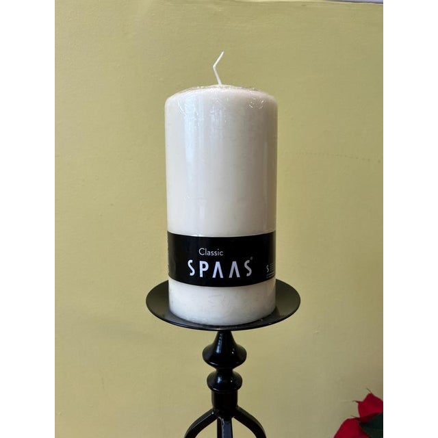Large Cast Iron Candleholders, Set of 2 For Sale - Image 4 of 9