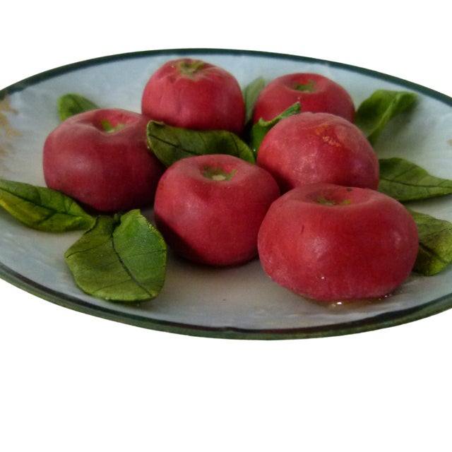 5" Christine Viennet French Trompe L’Oeil Porcelain Star Apple Plate For Sale - Image 4 of 10