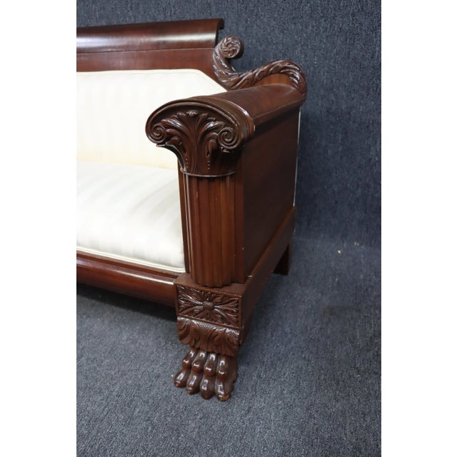 Mid 19th Century American Classical Empire Acanthus Carved Mahogany Sofa For Sale - Image 5 of 11