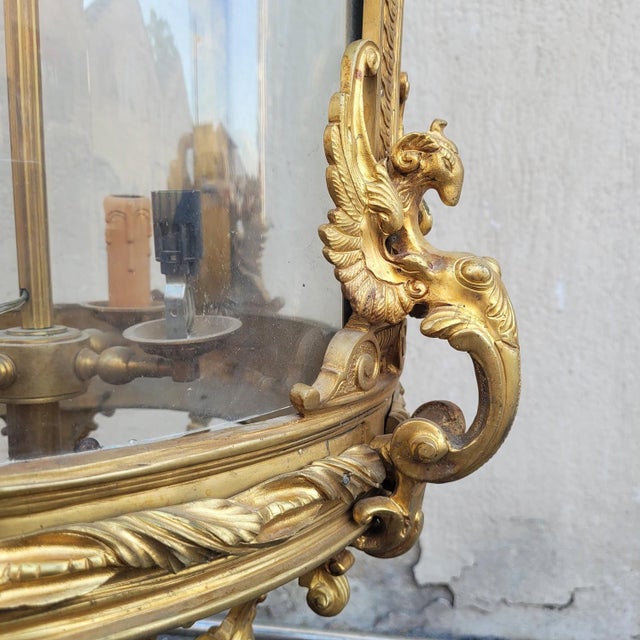 20th Century Gilt Bronze Lantern For Sale - Image 3 of 17