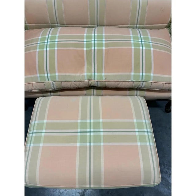 Baker Furniture Company Loveseat Settee & Ottoman Set by Baker Furniture For Sale - Image 4 of 12