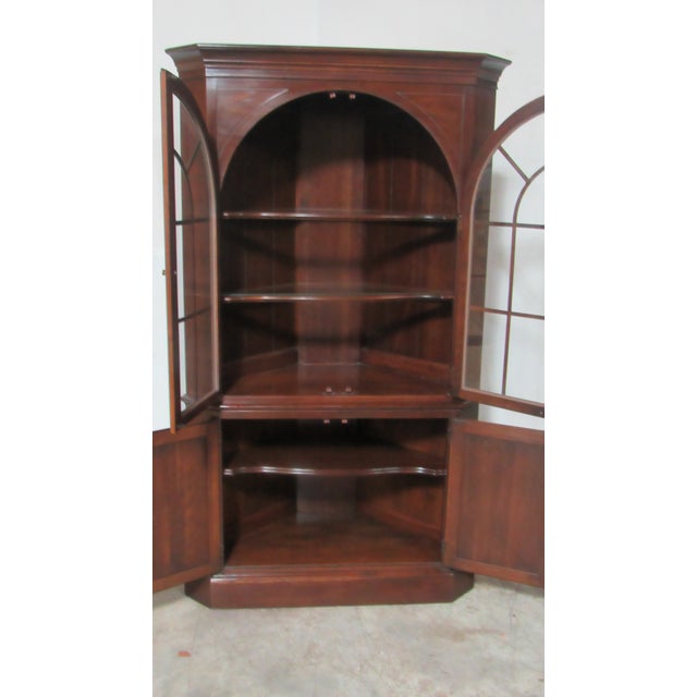 1980s Ethan Allen Georgian Court Corner Cabinet Cherry Finish 225 For Sale - Image 6 of 9