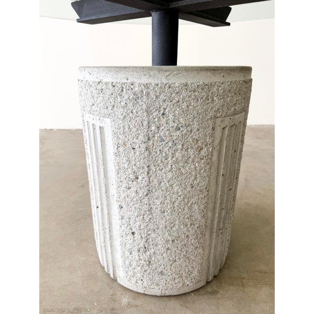 Vintage 1970s Attributed to Giovanni Offredi for Saporiti Italia Concrete and Glass Dining Table Unmarked For Sale - Image 10 of 13