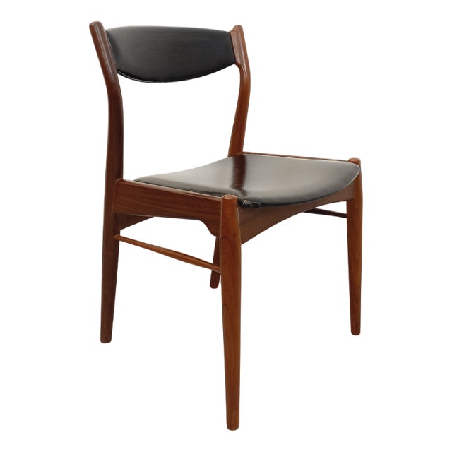 Vintage Scandinavian Teak and Leatherette Chair, 1960s For Sale