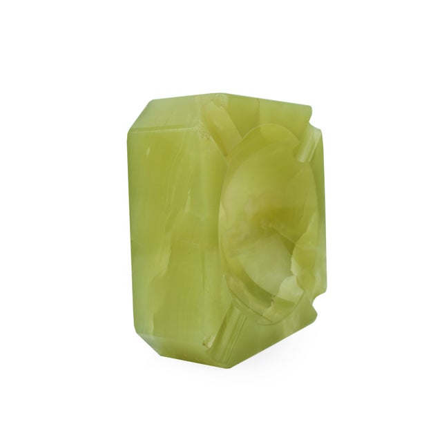 Mid 20th Century Italian Green Alabaster Square Ashtray For Sale - Image 6 of 10
