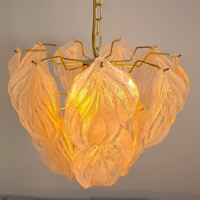 1970s Murano Ice Glass Chandelier from Novaresi, 1970s For Sale - Image 5 of 8