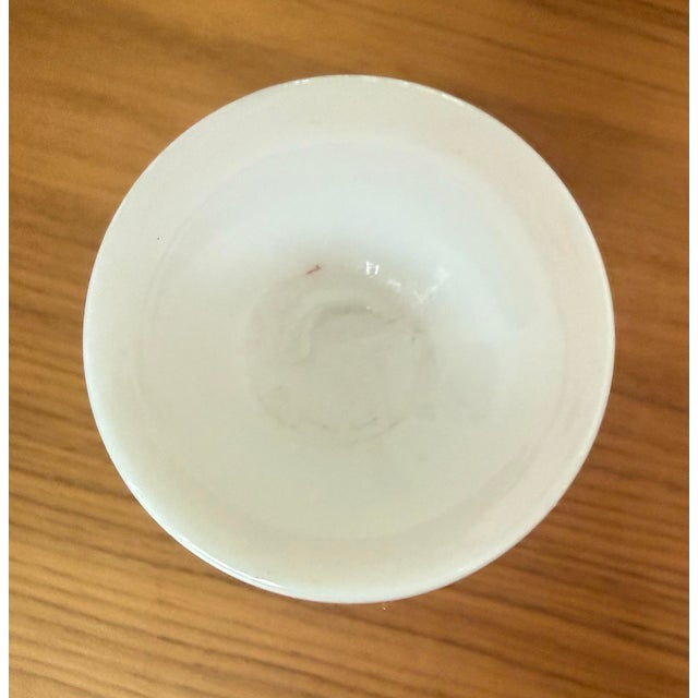 Vintage Fenton Rose Crest Milk Glass Crimped Vase in Pink & White For Sale In Columbus - Image 6 of 6