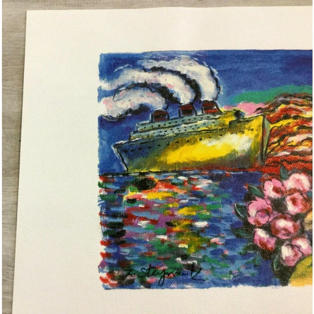 For your consideration is a gorgeous seriolithograph on canvas, signed by Israeli artist Zamy Steynovitz. In excellent...