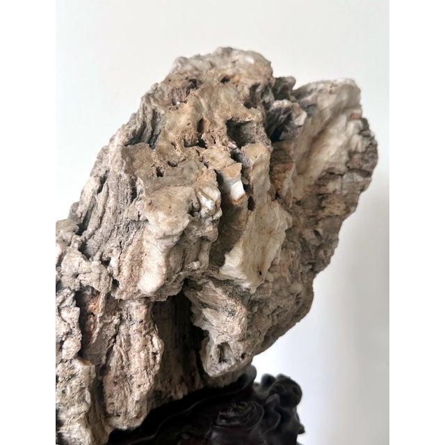 Chinese 19th Century Chinese Xuan Scholar Stone on Display Stand For Sale - Image 3 of 12