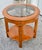 Drexel Heritage Yew Wood End Table Vintage Regency Burl Round Side Glass Top 24” For Sale - Image 13 of 13
